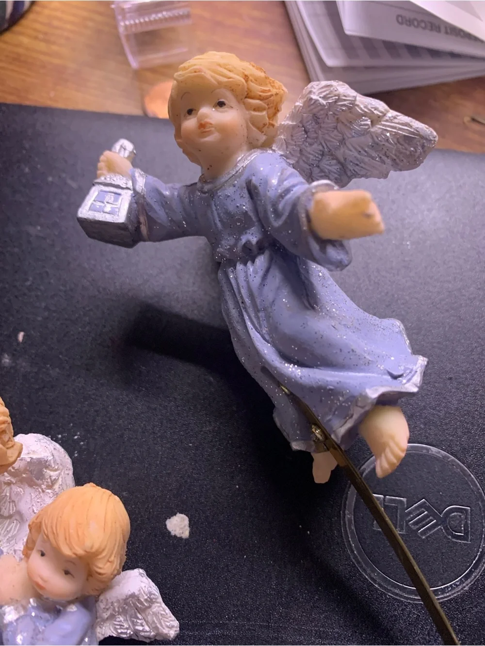 Vintage Kirkland One Piece Resin Flying Angel Nativity Scene